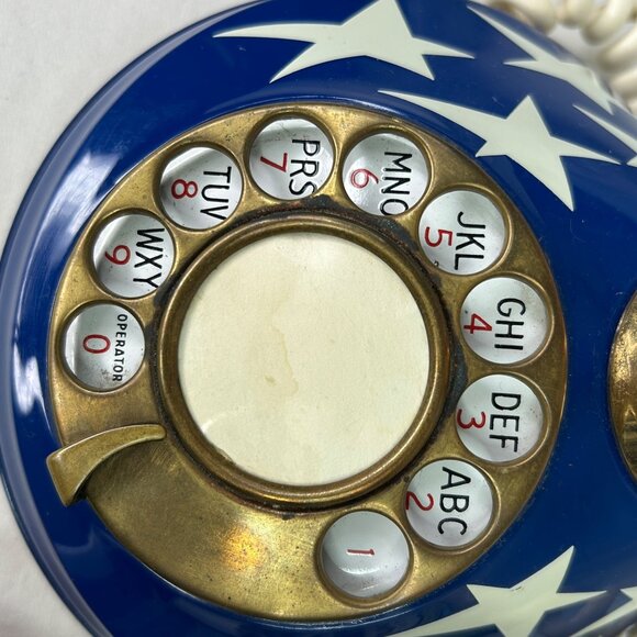Vintage Deco-Tel Candlestick Telephone Patriotic Stars & Stripes 1973 - Picture 13 of 15